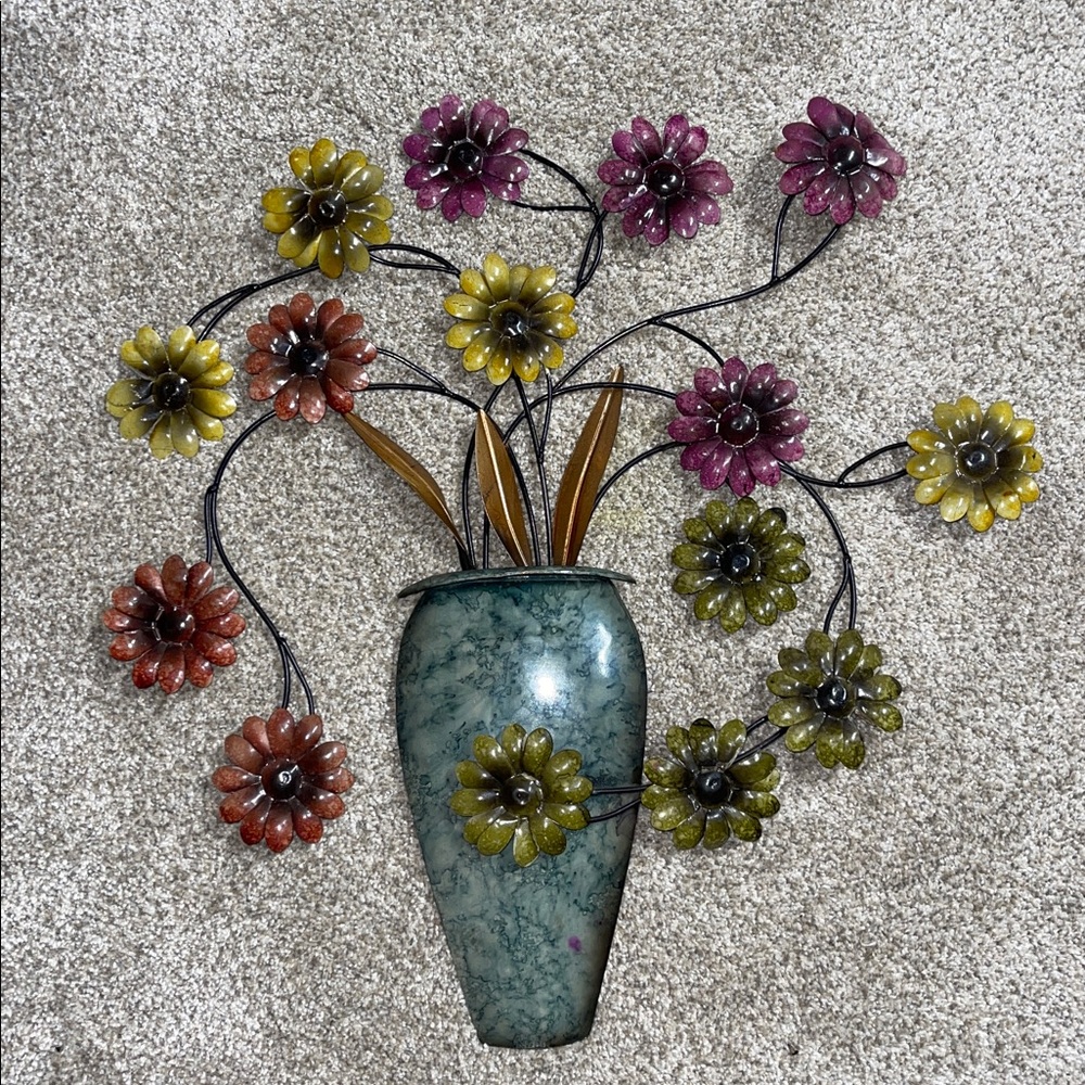 Colorful Metal Flower Wall Art